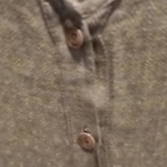 FINAL PRICE FLAX 100% linen l/s v-neck buttoned down blouse w side slits M - Picture 8 of 16